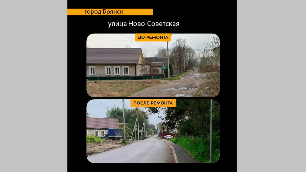 В Брянске капитально отремонтировали дорогу по улице Ново-Советской