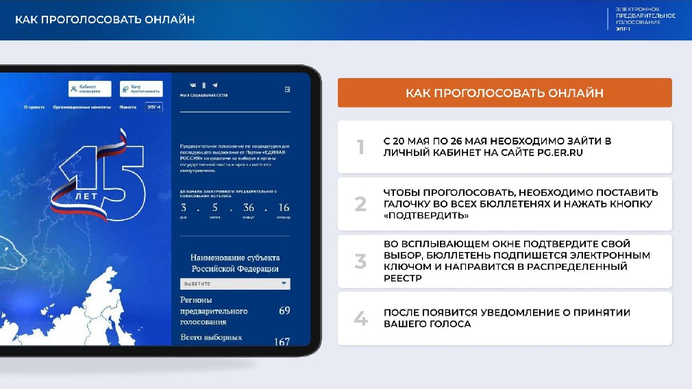 Электронное предварительное голосование проводит «Единая Россия»