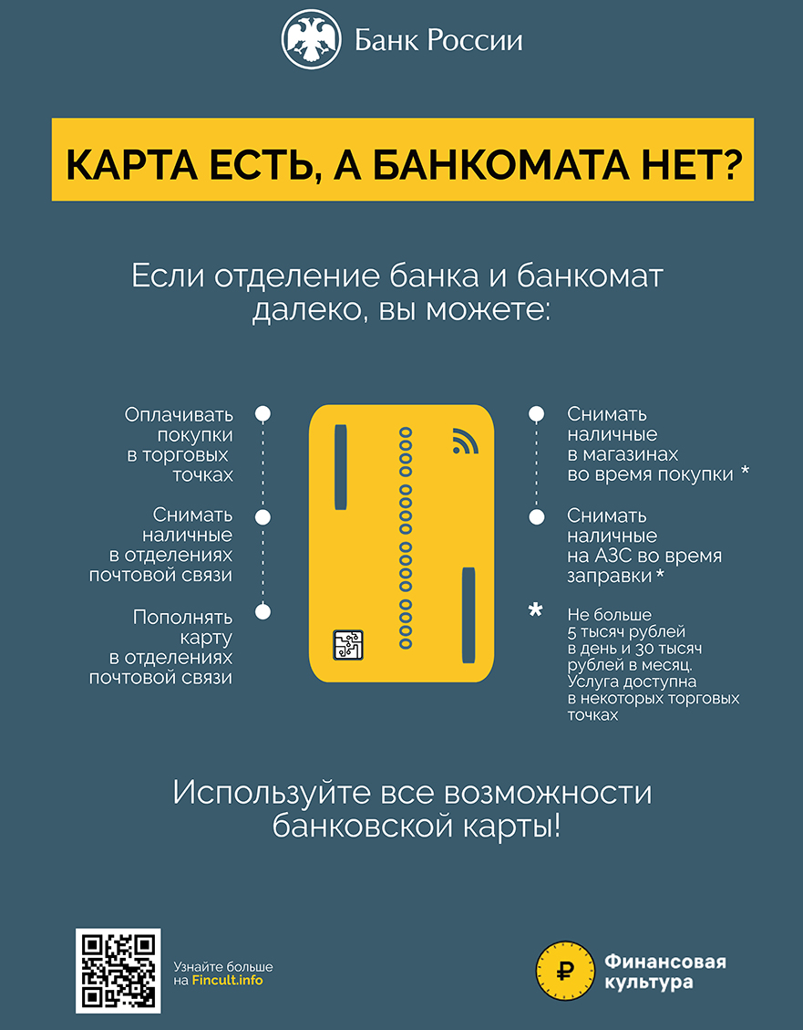 В Брянской области выросло количество торговых точек, где можно снять наличные на кассе
