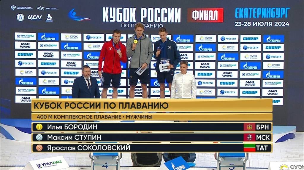 Брянский пловец Илья Бородин взял второе золото на кубке России