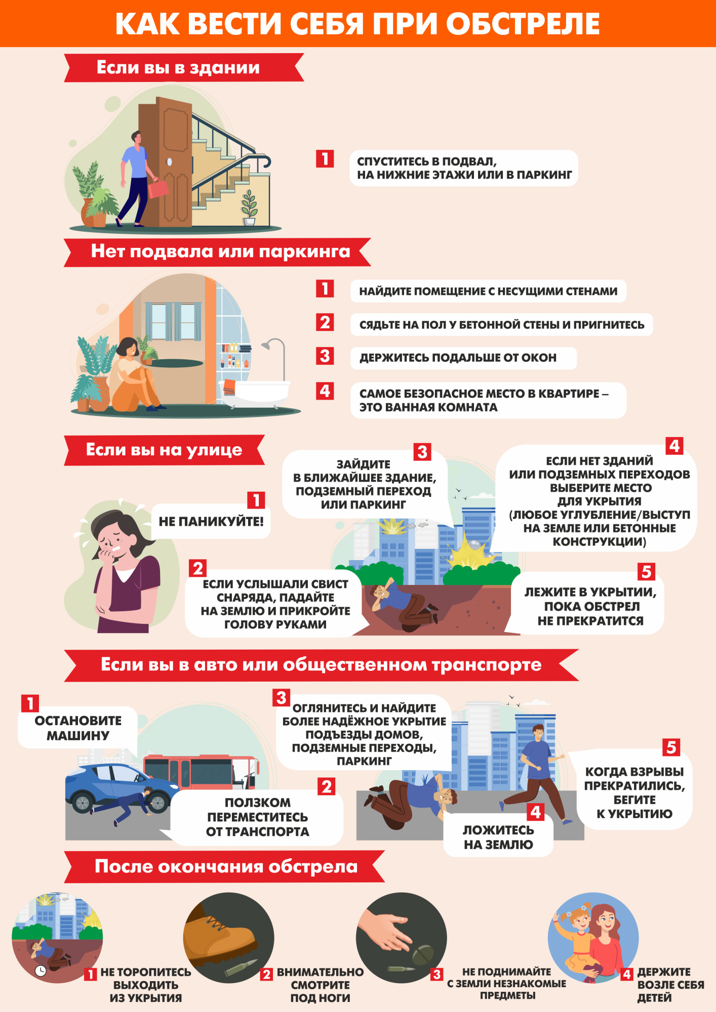 Как вести себя при обстрелах