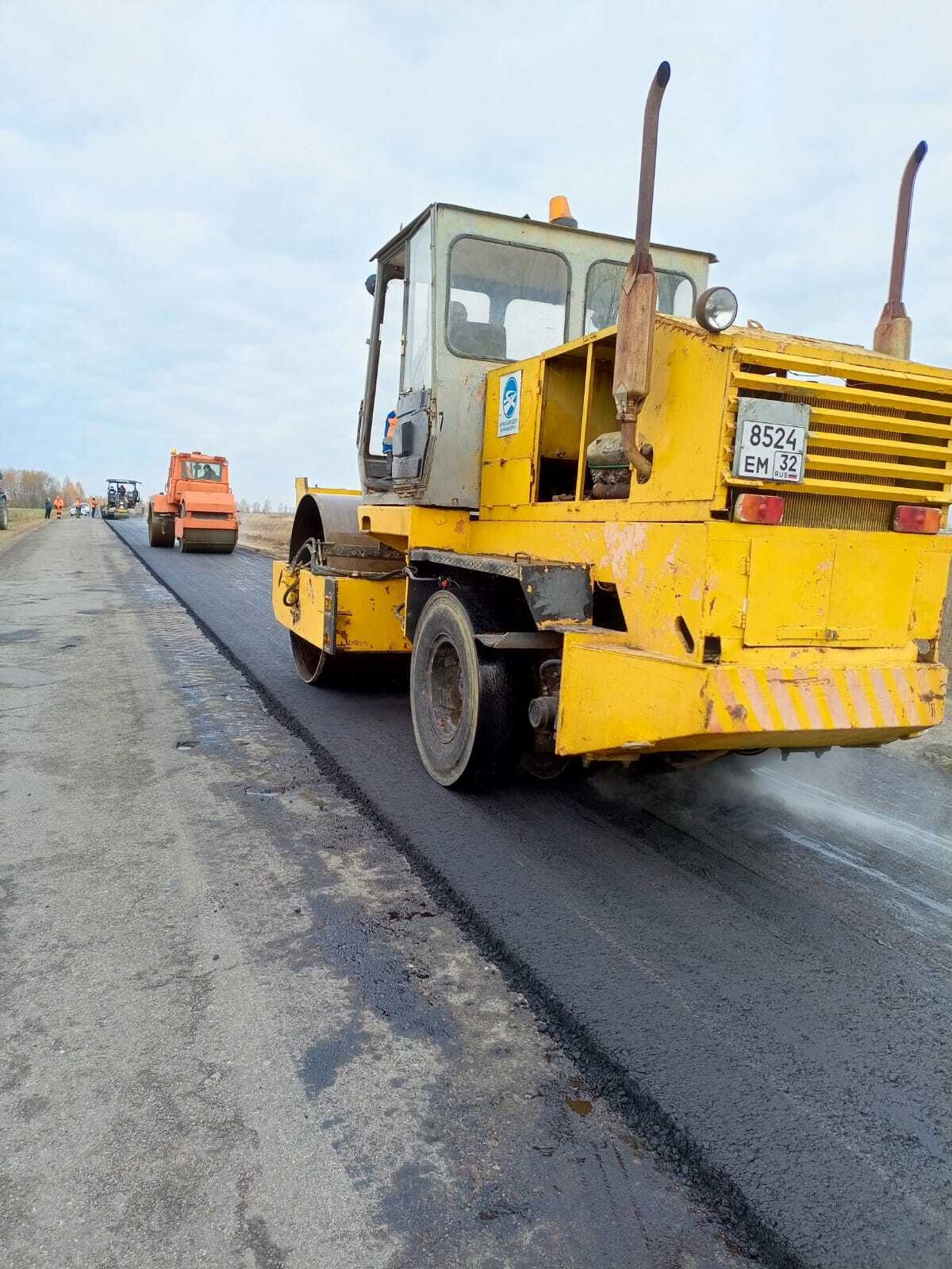 В Красногорском районе Брянской области ремонтируют участок автодороги Красная Гора-Николаевка