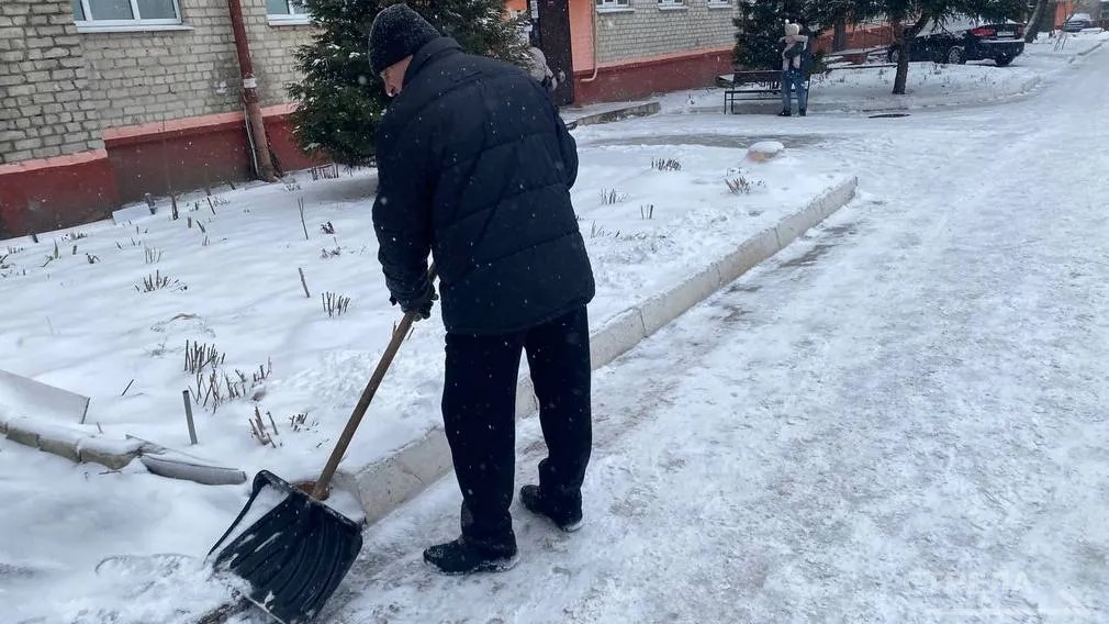 В Брянске управляющие компании ведут уборку дворов