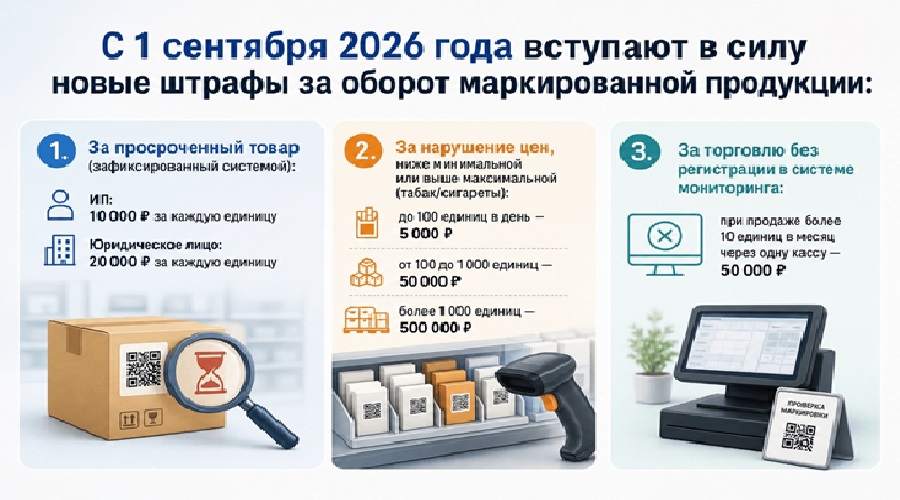 Брянцев информируют об автоштрафах за нарушения в сфере оборота маркируемой продукции
