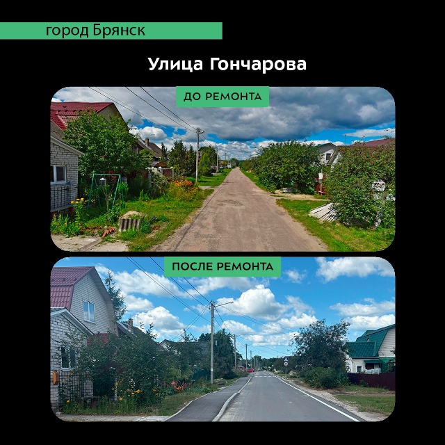 Улица Гончарова в Брянске обновлена по нацпроекту «Инфраструктура для жизни»